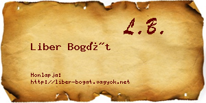 Liber Bogát névjegykártya